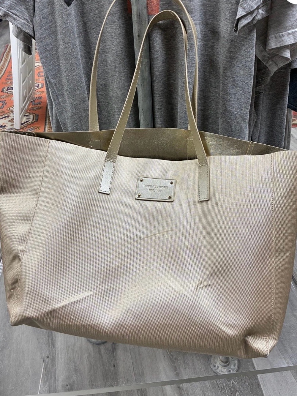 Michael Kors Metallic Gold Tote with Twin Handles